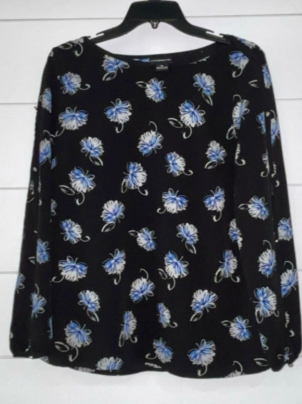Women's Liz Claiborne Career Black Floral Blouse
